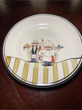 HD Designs La Chef fun decorative plate. Chef Motif Ceramic round 11 inch plate